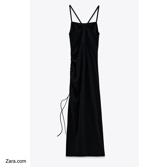 ZARA | NWT LONG DRAPED STRAPPY SEXY MAXI DRESS HIGH SLIT FORMAL GOWN PROM - Picture 10 of 13